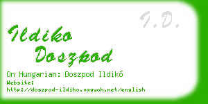 ildiko doszpod business card
